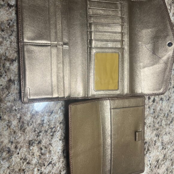 Coach Maggie #14313 Metallic Bronze Leather Bag & Wallet - Picture 14 of 16